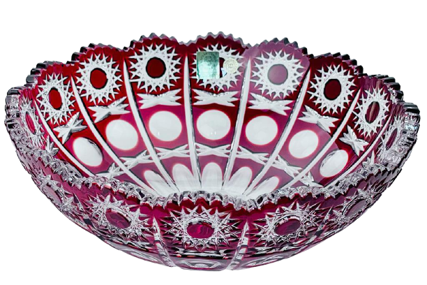 Broušená barevná mísa - Výška 8cm / Průměr 23cm