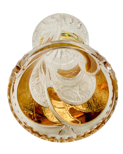 Broušená pozlacená váza - Výška 18cm