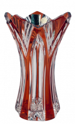 Broušená barevná váza - Výška 14cm