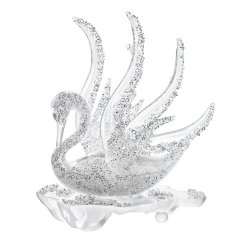 Skleněná figurka Labuť velká z českého křišťálu Preciosa