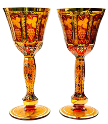 Paneled wine glass - set of 2pcs - Height 20cm/190ml