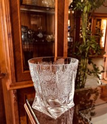 Vasos de whisky de cristal tallado - juego de 6 piezas - Altura 9cm/340ml