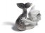 Playing at Sea Mermaid Figurine. Silver Lustre