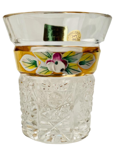 Broušené pozlacené panáky - set 6ks - Výška 6cm/45ml