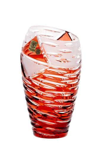 Broušená barevná váza - Výška 18cm