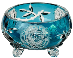 Color-cut crystal footed bowl - Height 7cm