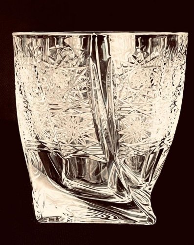 Vasos de whisky de cristal tallado - juego de 6 piezas - Altura 9cm/340ml