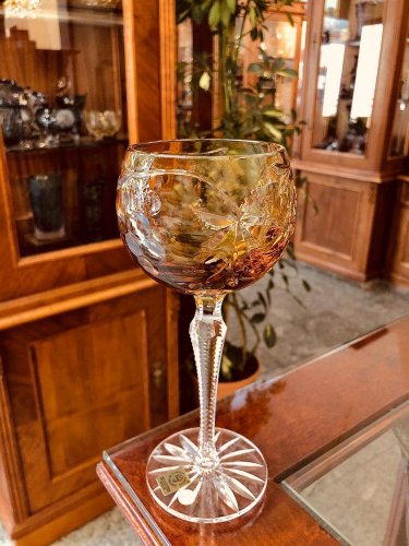 Barevné broušené sklenice na víno - set 6ks - Výška 20cm