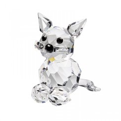 Skleněná figurka Sedící kotě z českého křišťálu Preciosa