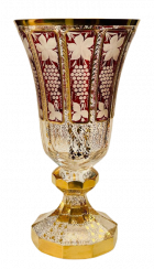Barevně dekorovaná lištovaná váza - Výška 29cm