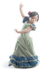 Lolita Flamenco Dancer Girl Figurka. Modrá