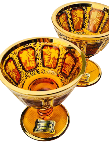 Copa de licor de champán acanalada - juego de 2 piezas - Altura 8cm/80ml
