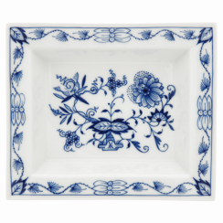 Talíř střední modrý cibulový s bílým okrajem 16 x 13,5 cm