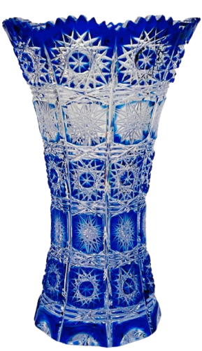 Broušená barevná váza - Výška 20cm