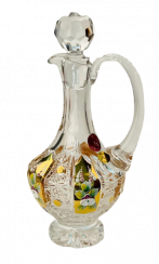 Gold-crystal cut crystal small carafe with stopper - Height 21cm