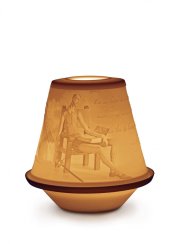 Quijotský litofán (Porcelánový svícen)