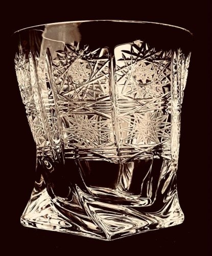 Vasos de whisky de cristal tallado - juego de 6 piezas - Altura 9cm/340ml