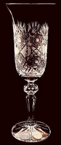 カットクリスタルシャンパングラス - 6個セット - 高さ21cm/150ml