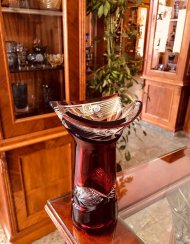 Broušená barevná váza - Výška 19cm