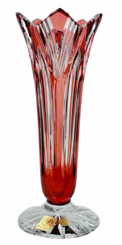 Barevná broušená váza - Výška 20cm