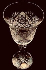 Cut crystal white wine glasses - set of 6pcs - Height 18cm/220ml