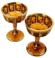 Barevně dekorované lištované sklenice na šampaňské - set 2ks - Výška 14cm/210ml